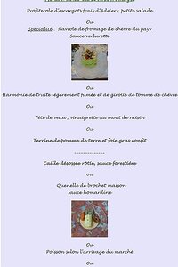 le Cygne menu